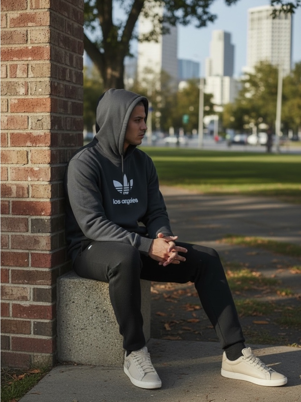 Adidas Logo and Los Angeles Hoodie sz M - Picture 2 of 10